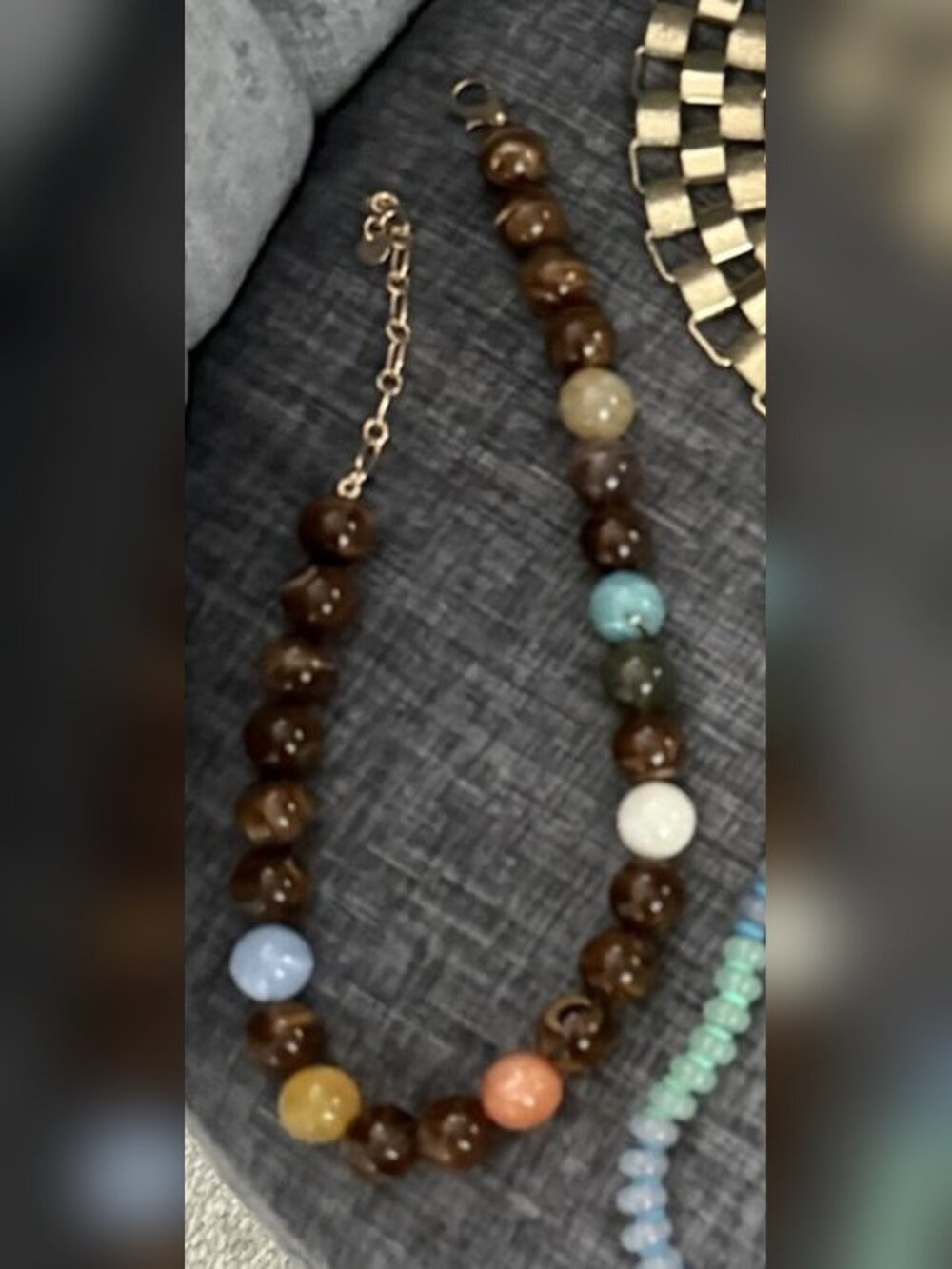 Tiger's Eye and Mixed Stone Bead Necklace